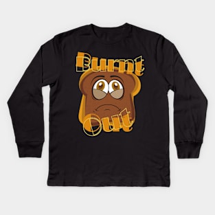 Burnt Out Toast Funny Cartoon Kids Long Sleeve T-Shirt